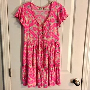 True Craft Floral Mini Babydoll Dress XS